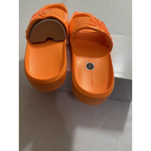 New Womens Size 7 Orange Jordan Nola Slides CZ8027 800 - Picture 6 of 9